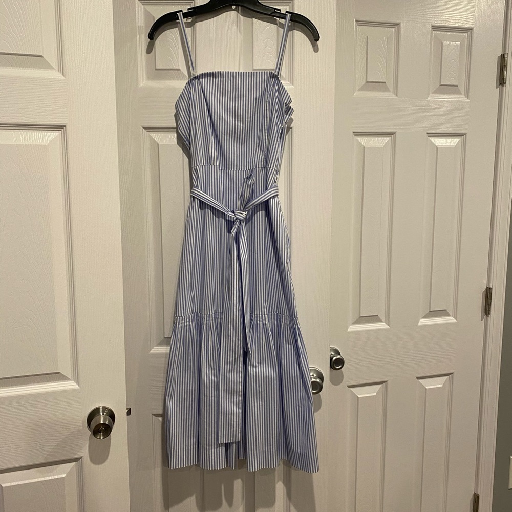 slim fit dress slacks Banana Republic Faux Wrap Stripped Dress – My Store main image 1